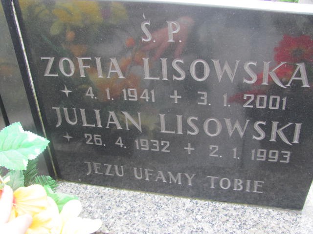 Zofia Lisowska 1941 Oświęcim - Grobonet - Wyszukiwarka osób pochowanych