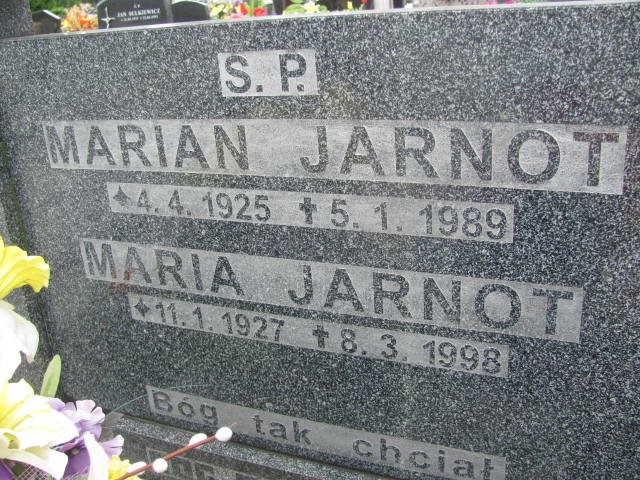 Marian Jarnot 1925 Oświęcim - Grobonet - Wyszukiwarka osób pochowanych