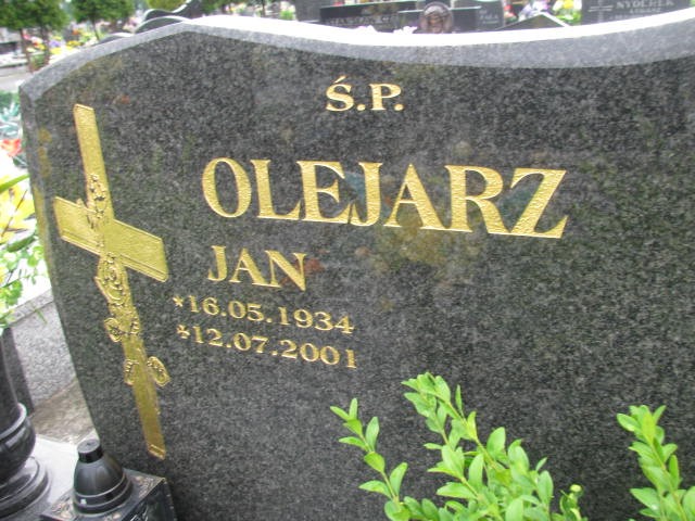 Jan Olejarz 1934 Oświęcim - Grobonet - Wyszukiwarka osób pochowanych