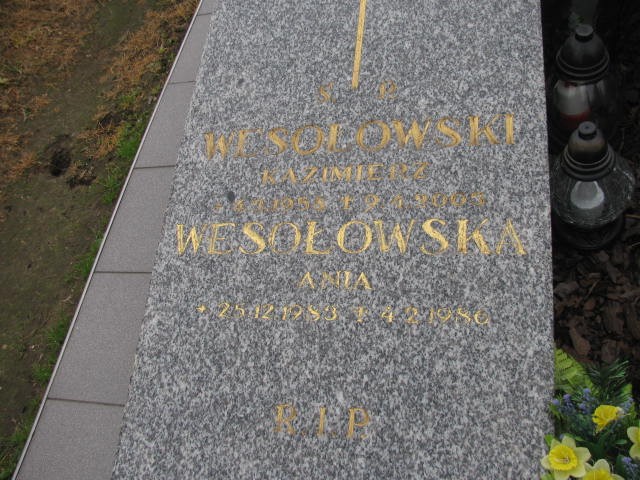 Anna Wesołowska 1983 Oświęcim - Grobonet - Wyszukiwarka osób pochowanych