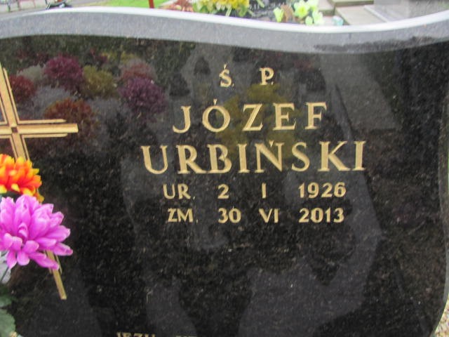 Józef Urbiński 1926 Oświęcim - Grobonet - Wyszukiwarka osób pochowanych
