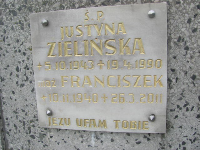 Justyna Zielińska 1943 Oświęcim - Grobonet - Wyszukiwarka osób pochowanych