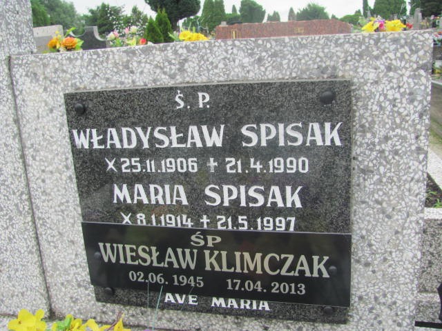 Maria Spisak 1914 Oświęcim - Grobonet - Wyszukiwarka osób pochowanych