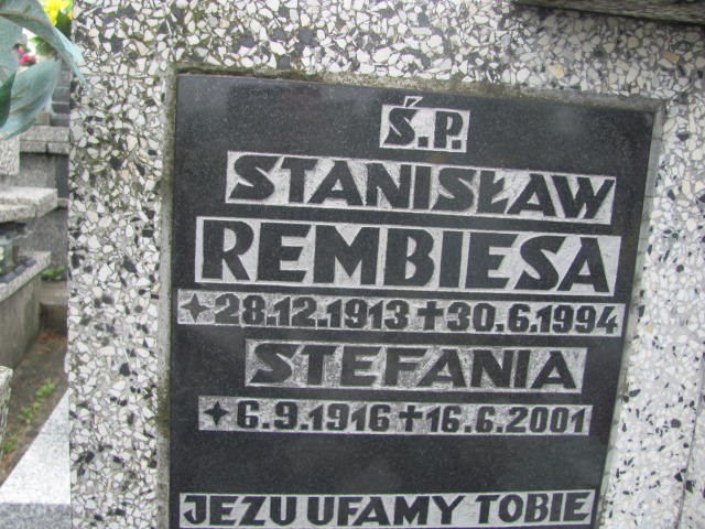 Stanisław Rembiesa 1913 Oświęcim - Grobonet - Wyszukiwarka osób pochowanych
