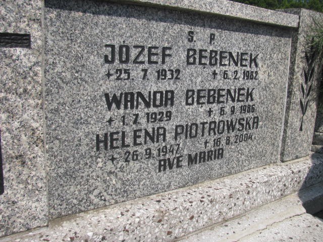 Wanda Bębenek 1929 Oświęcim - Grobonet - Wyszukiwarka osób pochowanych