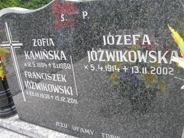 Franciszek Jóźwikowski 1936 Oświęcim - Grobonet - Wyszukiwarka osób pochowanych