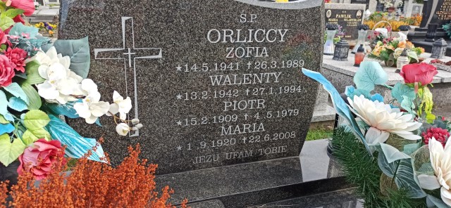 Walenty Orlicki 1942 Oświęcim - Grobonet - Wyszukiwarka osób pochowanych