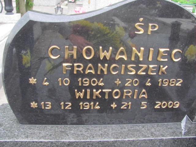 Wiktoria Chowaniec 1914 Oświęcim - Grobonet - Wyszukiwarka osób pochowanych