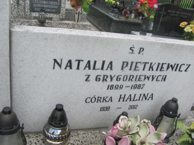 Natalia Pietkiewicz 1899 Oświęcim - Grobonet - Wyszukiwarka osób pochowanych