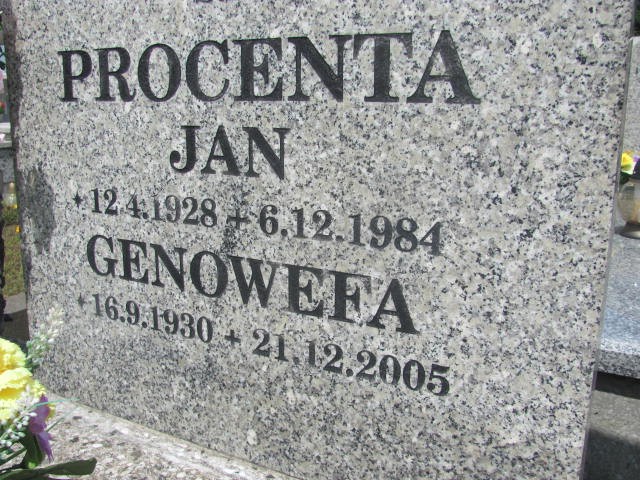 Genowefa Procenta 1930 Oświęcim - Grobonet - Wyszukiwarka osób pochowanych