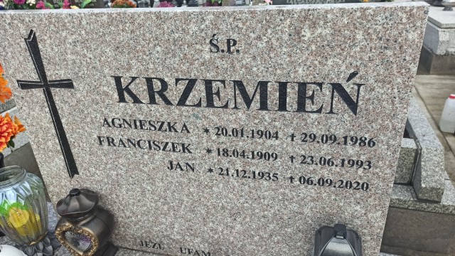 Jan Krzemień 1935 Oświęcim - Grobonet - Wyszukiwarka osób pochowanych