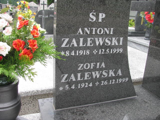 Zofia Zalewska 1924 Oświęcim - Grobonet - Wyszukiwarka osób pochowanych